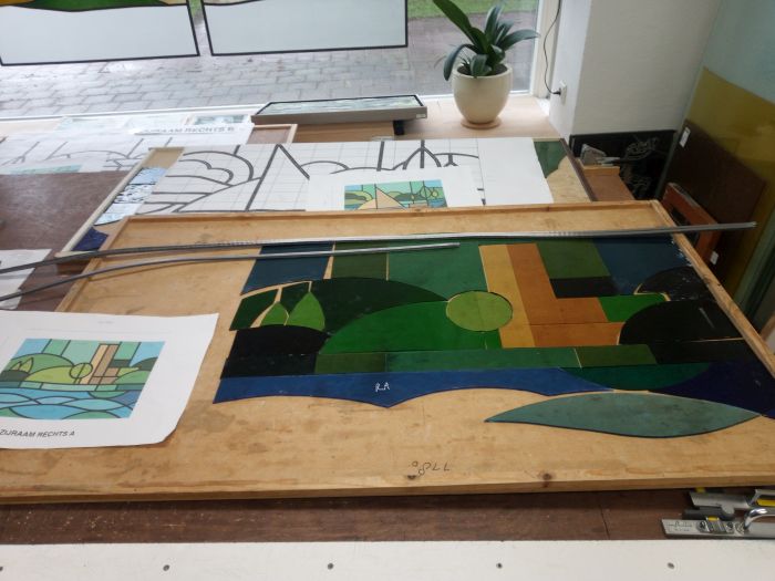 Bleiverglasung nach Entwurf des Auftraggebers