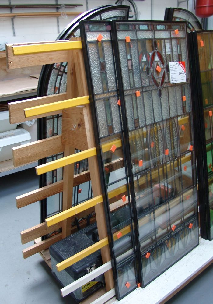 Bleiverglasung in isolierendem Doppelglas eingebaut